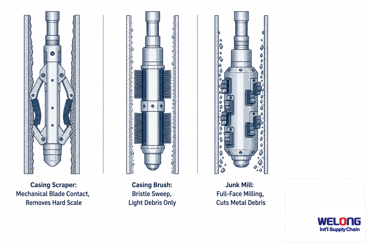 Casing Scraper vs. Casing Brush vs. Junk Mill: Which Downhole Cleaning Tool Do You Need? — Welong