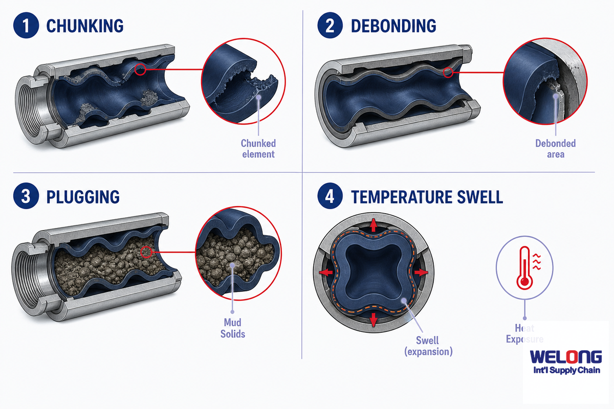 Common Failure Modes: Stator Chunking, Debonding, Plugging, and Temperature Swell — Welong