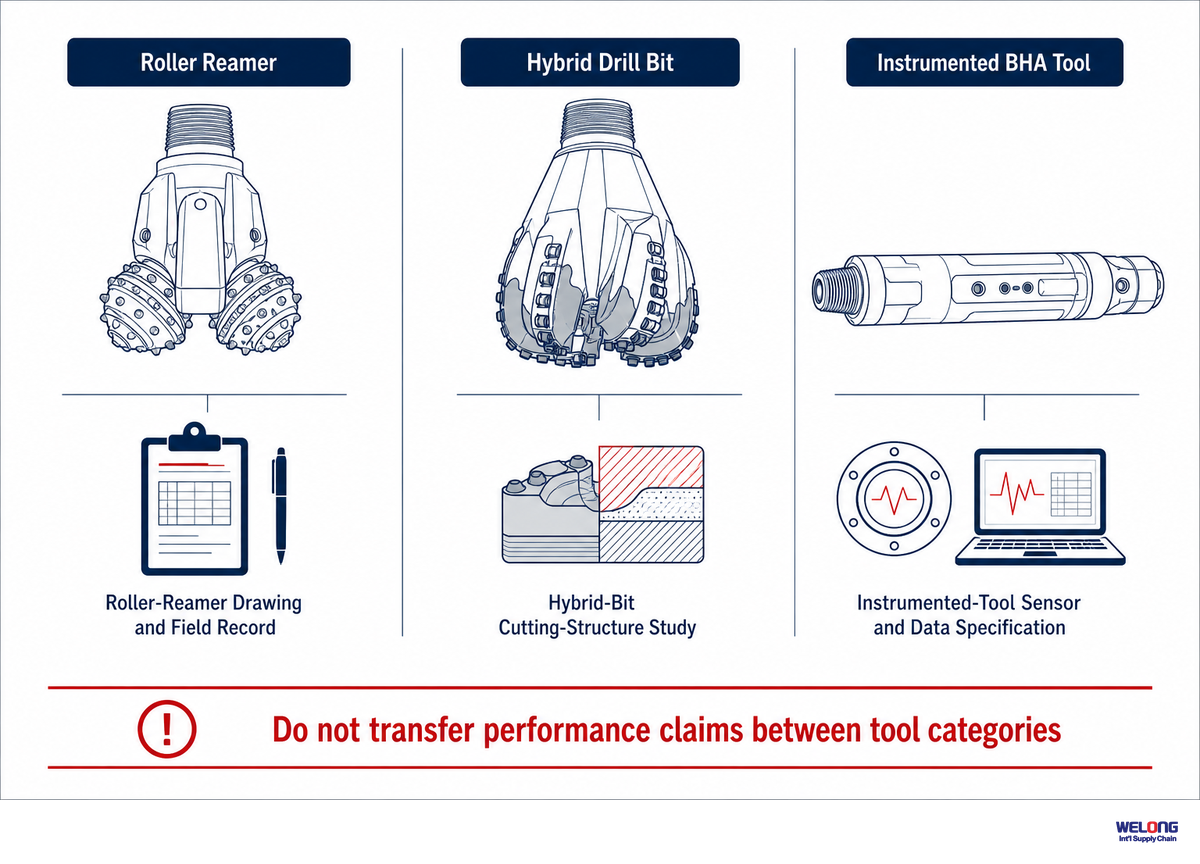 Evidence Boundary: Hybrid Bits and Smart BHA Tools Are Not Roller Reamers — China Welong