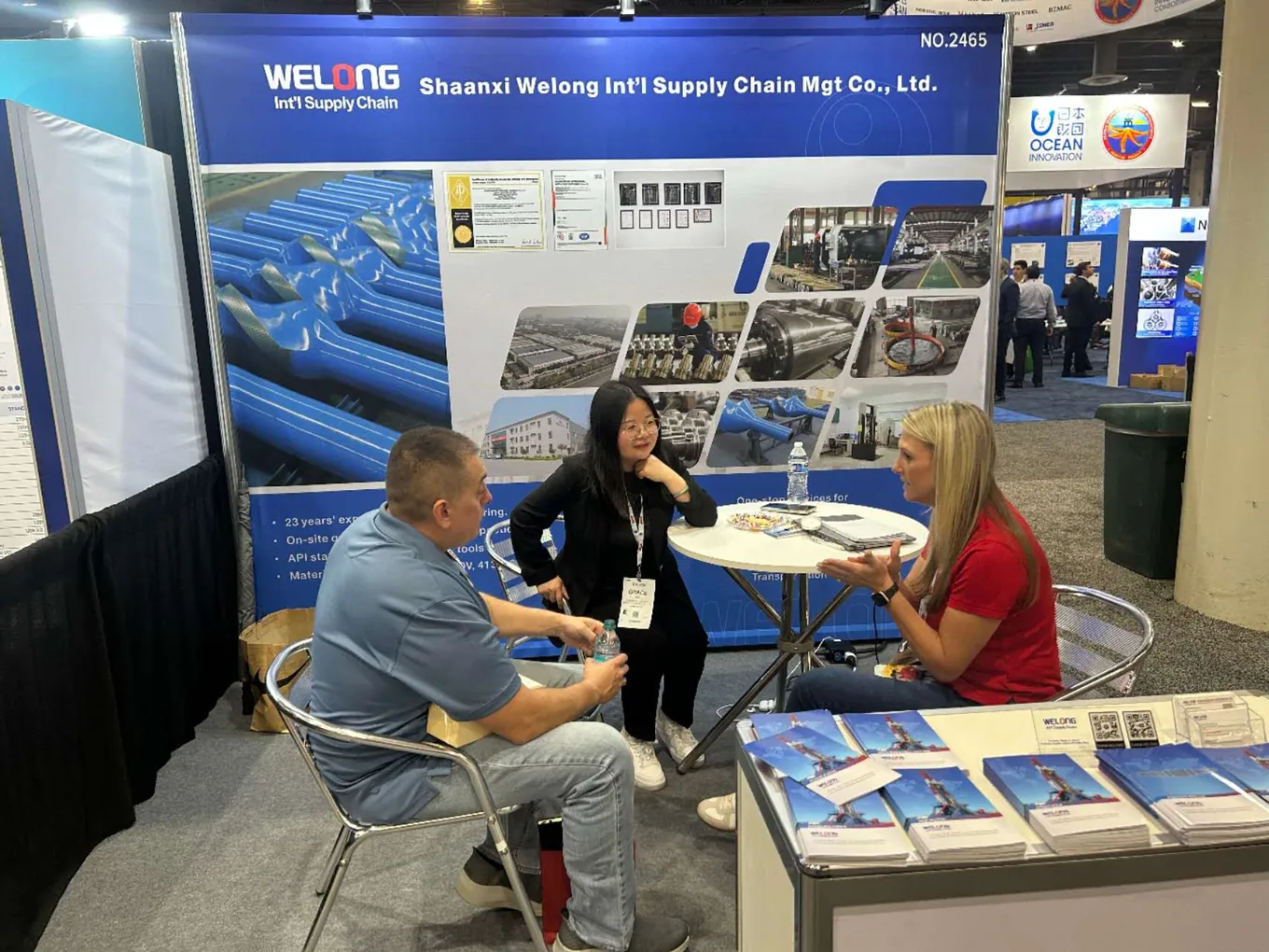 Welong exhibition booth and product display