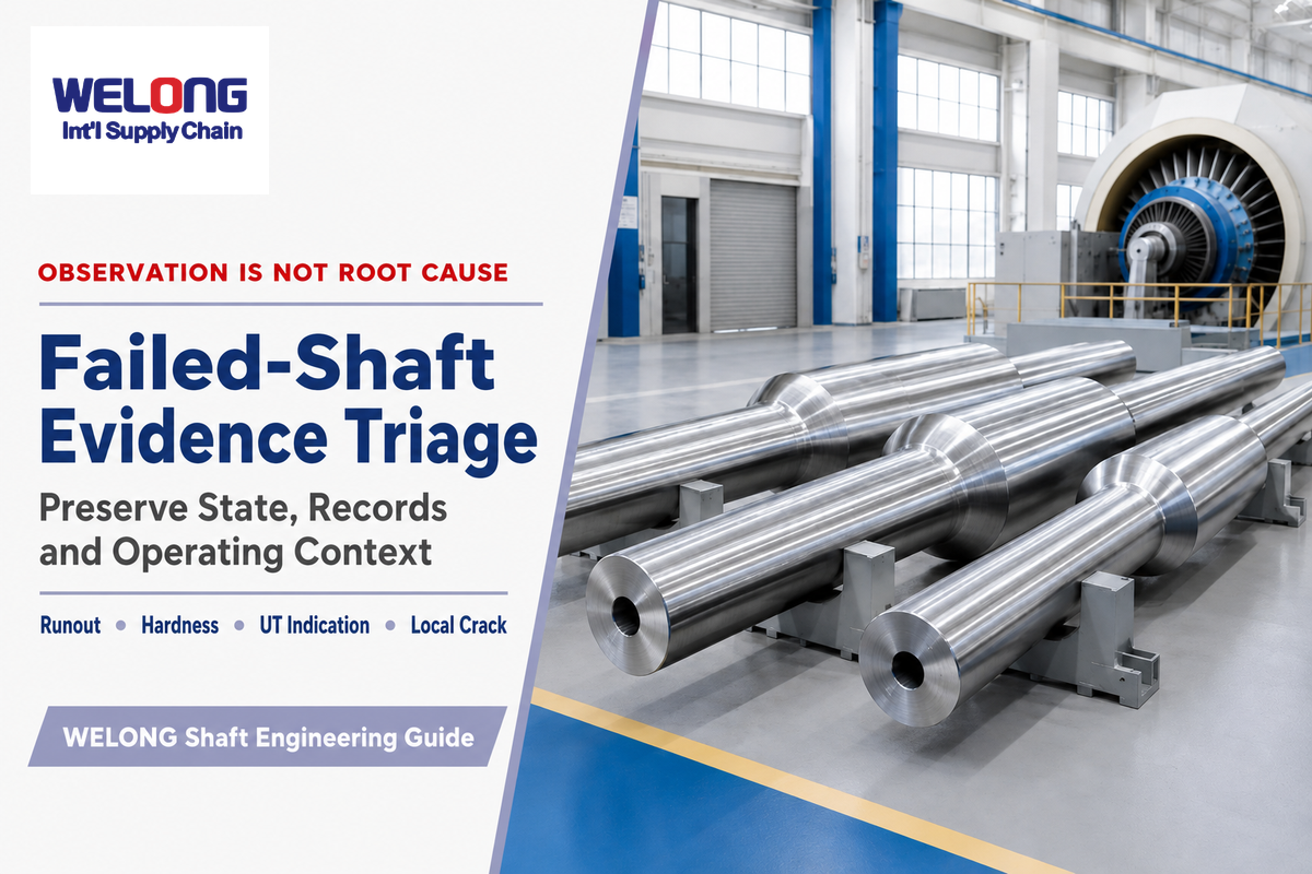 Forged shaft evidence triage for runout hardness UT indications and cracks