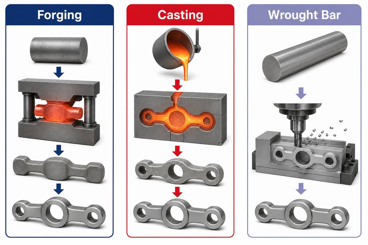 Forging vs Casting vs Parts Machined from Wrought Bar — Welong