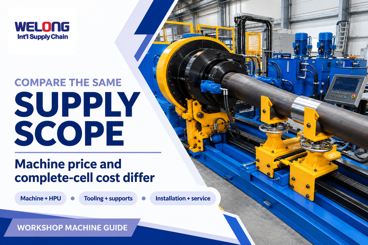 Compare the same supply scope: machine and HPU, tooling and supports, installation and service; client equipment photo.