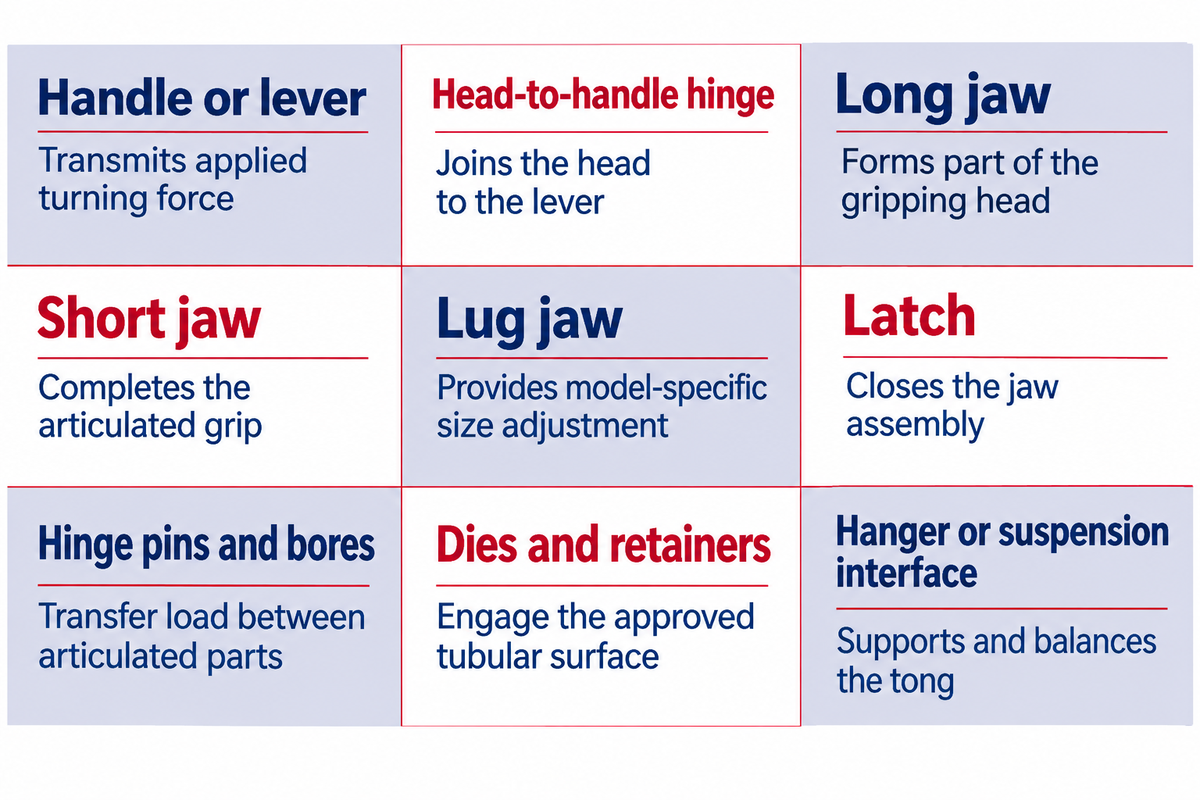 Manual Tong Parts and the Load Path Through the Jaws — China Welong