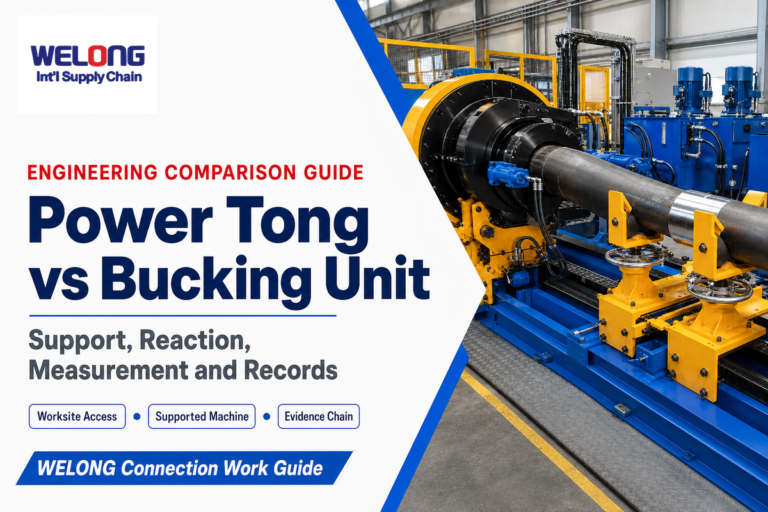 Power tong vs bucking unit selection depends on support, reaction, measurement and records — WELONG guide